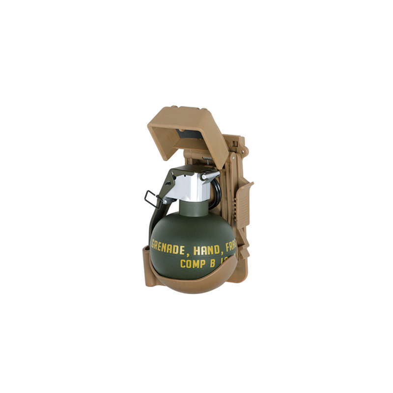 Grenade FACTICE M67 FRAG + PORTE GRENADE SYSTEME MOLLE TAN