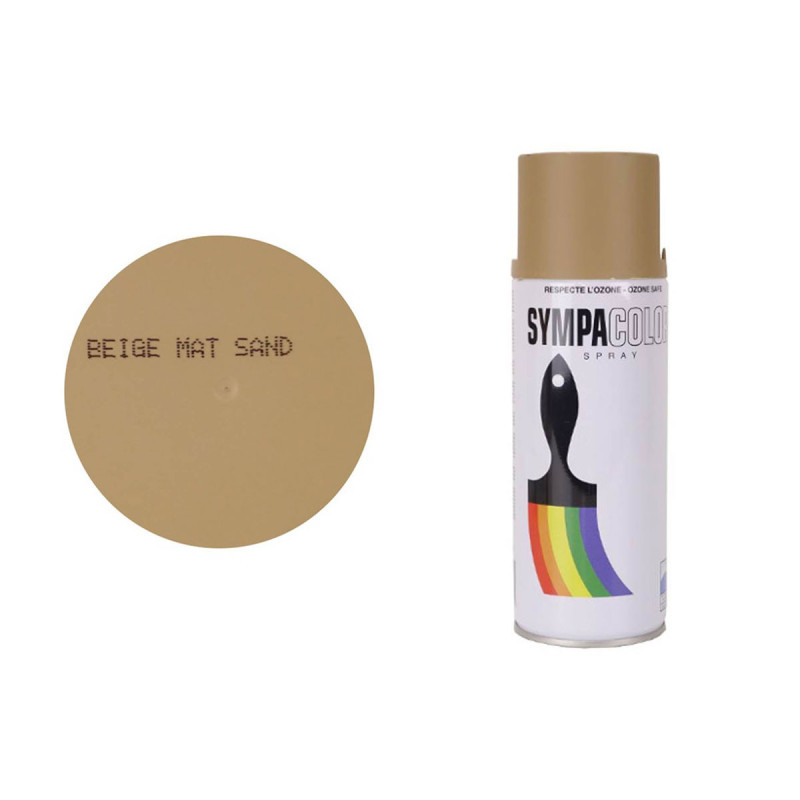 Peinture BOMBE MILITARIA SABLE BEIGE MAT SAND SPRAY 400ml SYMPACOLOR