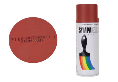 Peinture BOMBE MILITARIA PRIMAIRE ANTIROUILLE BRUN MAT SPRAY 400ml SYMPACOLOR