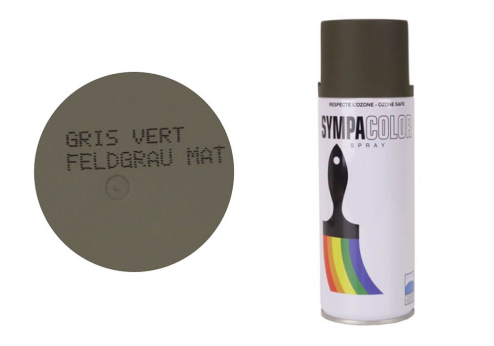 Peinture BOMBE MILITARIA GRIS VERT FELDGRAU MAT SPRAY 400ml SYMPACOLOR