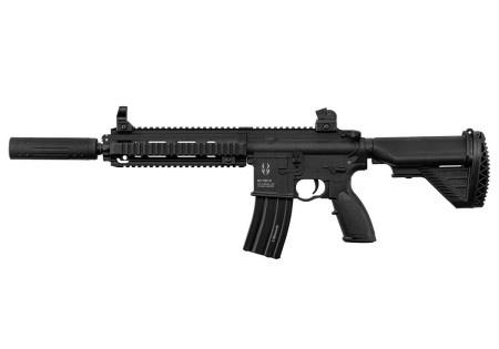 Fusil DELTA 595 TYPE HK416 120 Bbs AEG PICATINNY BLACK + SILENCIEUX BO MANUFACTURE