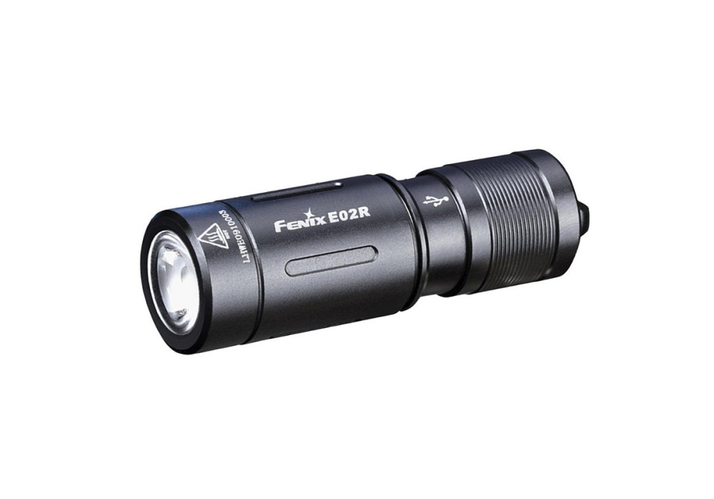 Lampe tactique FENIX E02R 200 LUMENS BLACK