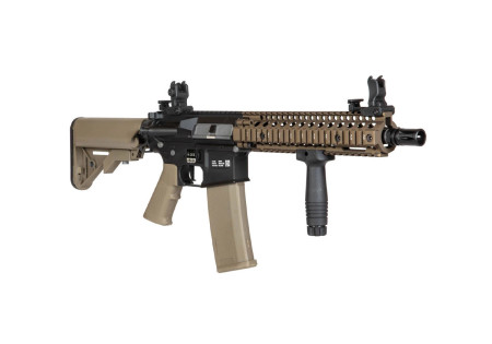 Fusil MK18 SA-E19 2.0 FULL METAL CHAOS BRONZE BLACK/TAN DANIEL DEFENSE SPECNA ARMS