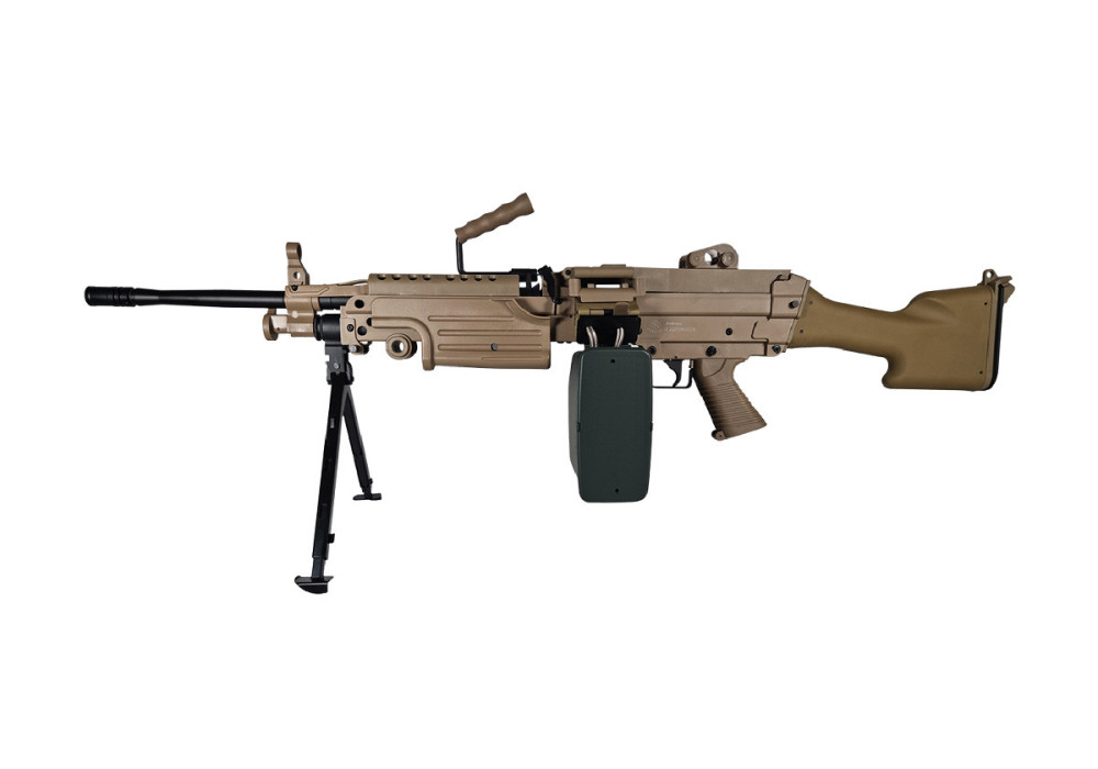 Fusil M249 MK2 2400 BBs TAN FN HERSTAL A&K CYBERGUN