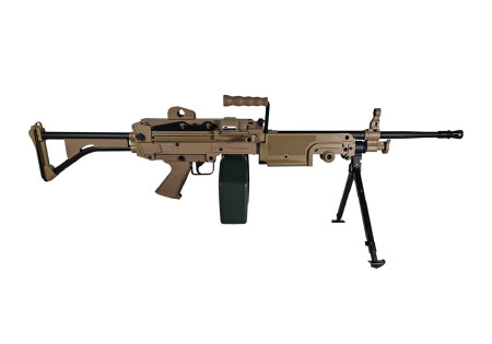 Fusil M249 MK1 2400 BBs TAN FN HERSTAL A&K CYBERGUN