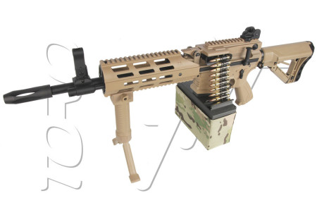 Fusil LMG CM16 MOSFET 2500 BBs TAN AEG G&G ARMAMENT