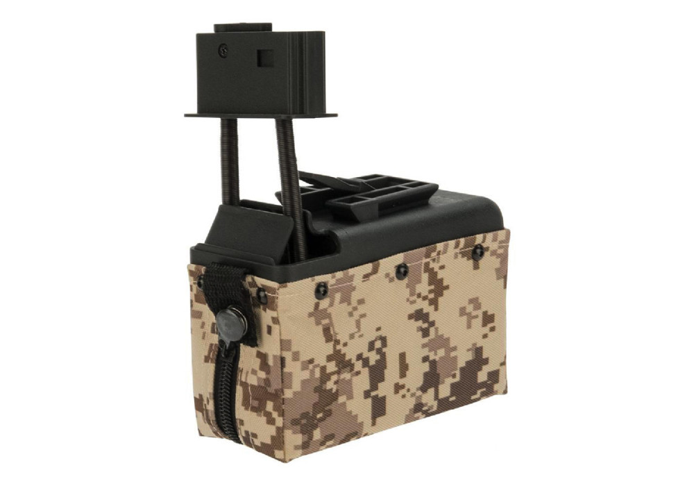 Chargeur FN HERSTAL M249 MINI AMMO BOX 1500 billes DIGITAL DESERT A&K