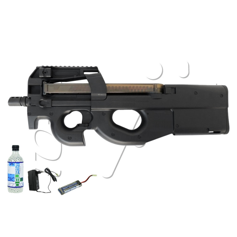 Pack airsoft FN HERSTAL P90 + batterie + chargeur + billes