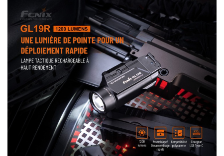 Lampe tactique FENIX GL19R 1200 LUMENS