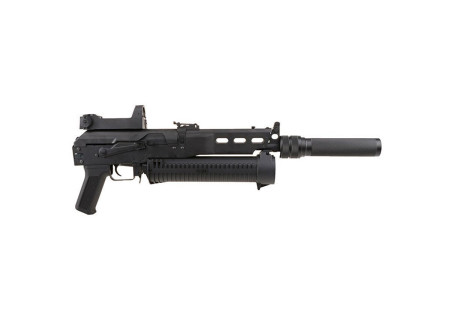 Fusil IZHMASH PP19 BIZON FULL METAL AEG SILENCIEUX RED DOT CYMA