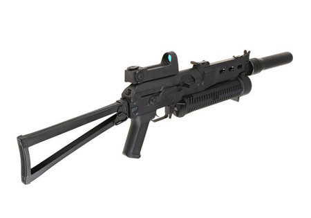 Fusil IZHMASH PP19 BIZON FULL METAL AEG SILENCIEUX RED DOT CYMA