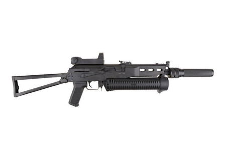 Fusil IZHMASH PP19 BIZON FULL METAL AEG SILENCIEUX RED DOT CYMA