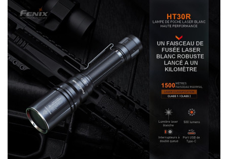 Lampe tactique FENIX HT30R LED 500 LUMENS