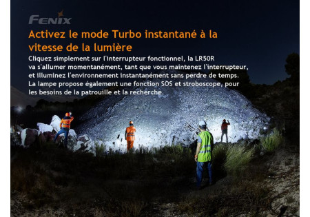 Lampe tactique FENIX LR50R 12000 LUMENS