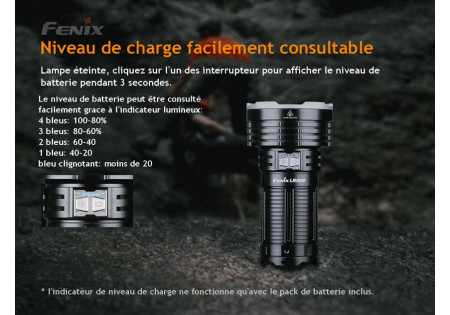 Lampe tactique FENIX LR50R 12000 LUMENS