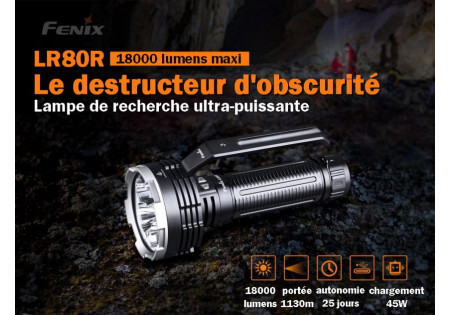 Lampe tactique FENIX LR80R 18000 LUMENS