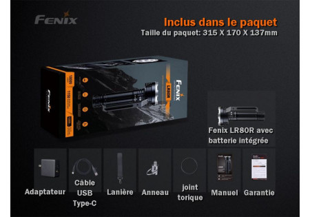 Lampe tactique FENIX LR80R 18000 LUMENS