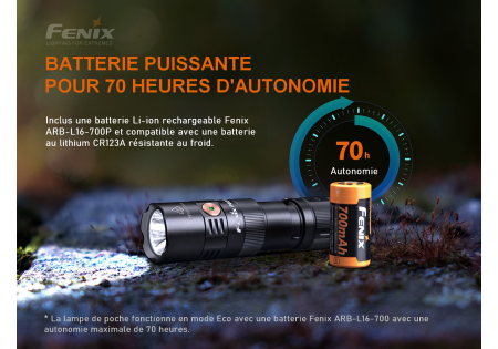 Lampe tactique FENIX PD25R 800 LUMENS