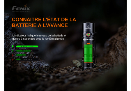 Lampe tactique FENIX PD25R 800 LUMENS