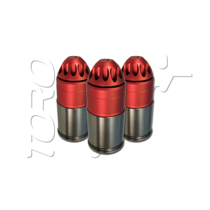 Grenade ogive DIAM 40mm AIRSOFT 120 BILLES M203 RED GREY KING ARMS X3