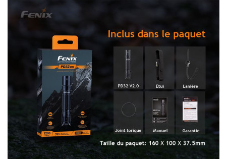 Lampe tactique FENIX PD32 V2.0 1200 LUMENS