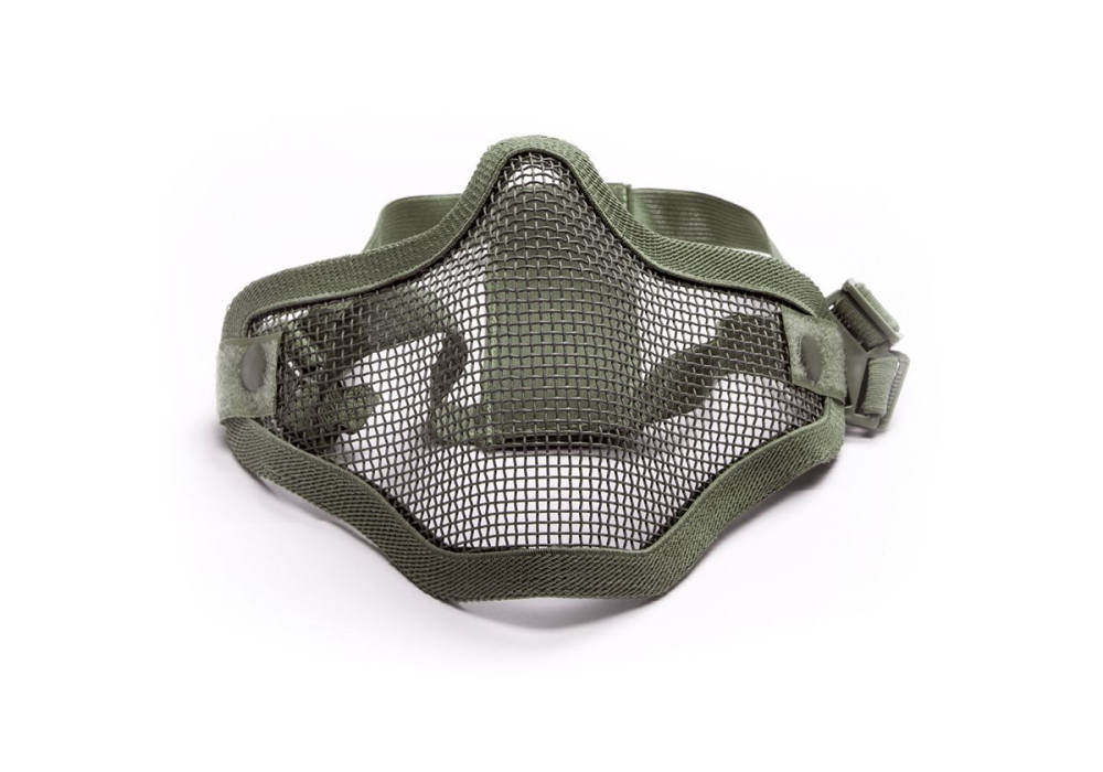 Grille de protection métal BAS DU VISAGE DOUBLE STRAP NORMES CE OLIVE ASG