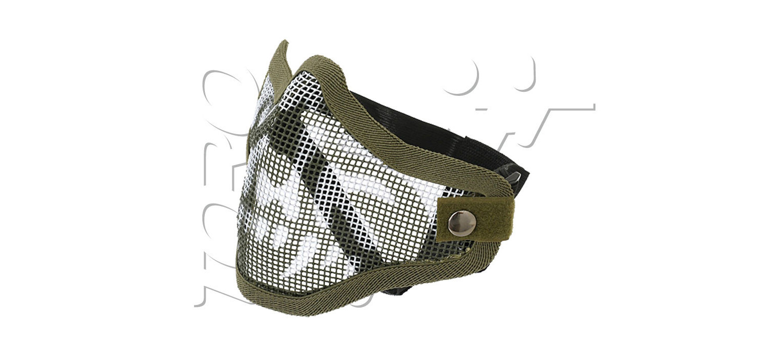 Grille de protection métal BAS DU VISAGE DOUBLE STRAP NORMES CE EMERSON OLIVE SKULL