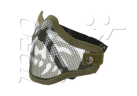 Grille de protection métal BAS DU VISAGE DOUBLE STRAP NORMES CE EMERSON OLIVE SKULL