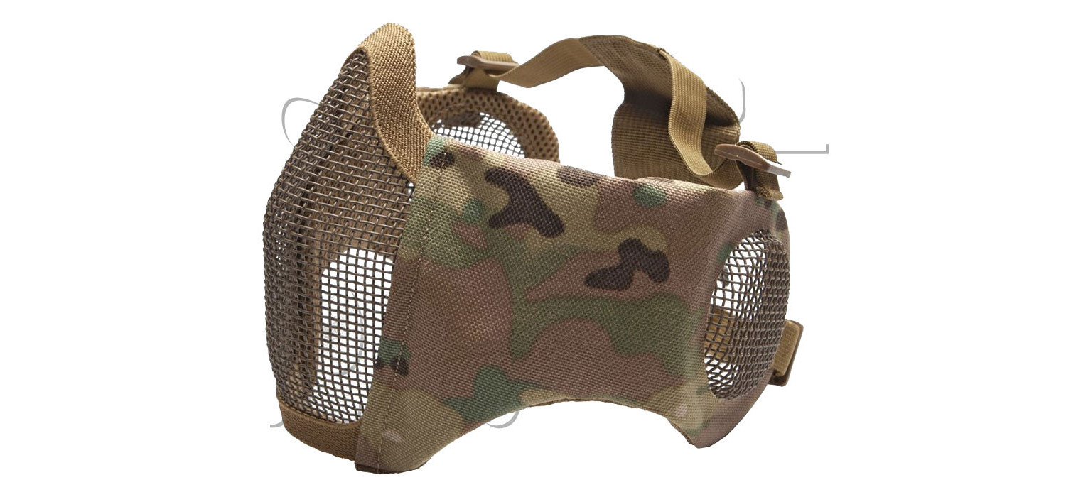 Grille de protection métal BAS DU VISAGE + OREILLES NORMES CE ASG MULTICAM