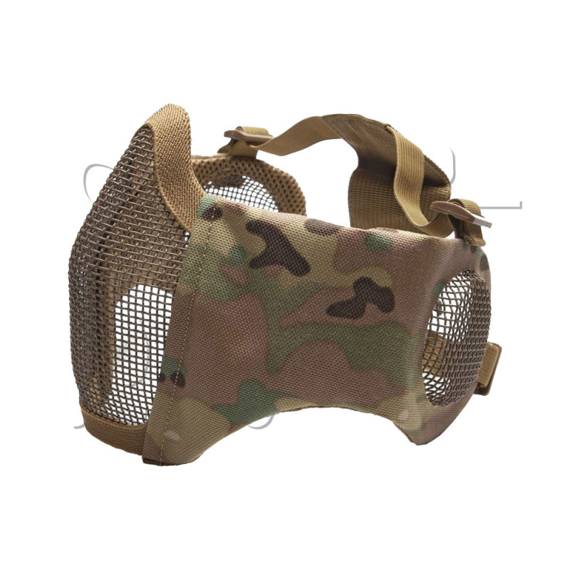 Grille de protection métal BAS DU VISAGE + OREILLES NORMES CE ASG MULTICAM