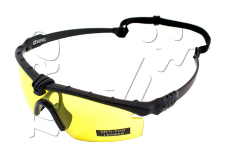 Lunettes de protection BATTLE PROS ANTI BUEE NUPROL BLACK YELLOW