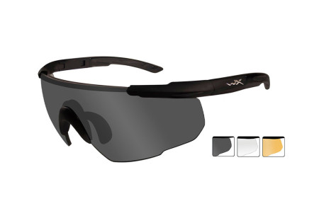 Lunettes de protection BALISTIQUES SABER ADVANCED BLACK 3 ECRANS CLEAR SMOKE ORANGE WILEYX