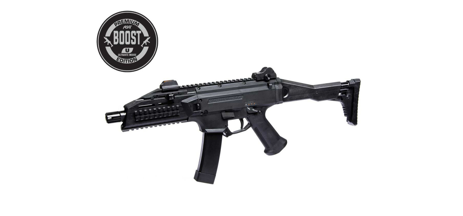 Pistolet mitrailleur CZ SCORPION EVO3 A1 ULTIMATE BOOST 1.4 JOULES AEG ASG BLACK