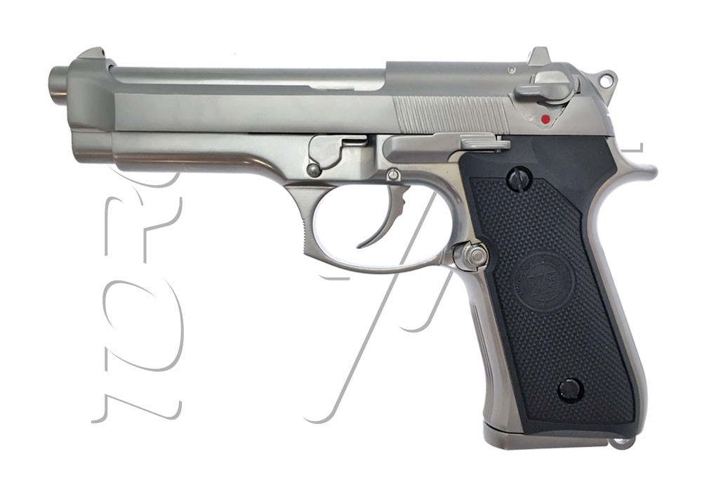 Pistolet BERETTA M92FS GAZ BLOWBACK WE SILVER