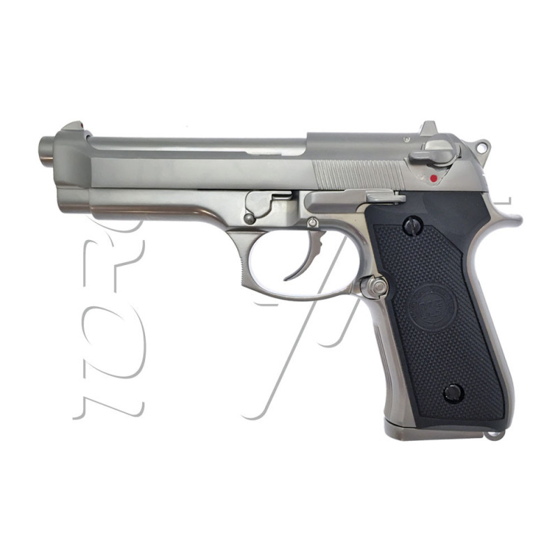 Pistolet BERETTA M92FS GAZ BLOWBACK WE SILVER