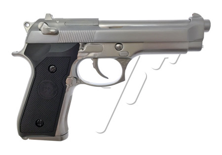 Pistolet BERETTA M92FS GAZ BLOWBACK WE SILVER