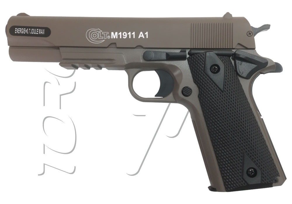 Pistolet COLT 1911 A1 DARK EARTH 12BBS SPRING CULASSE METAL