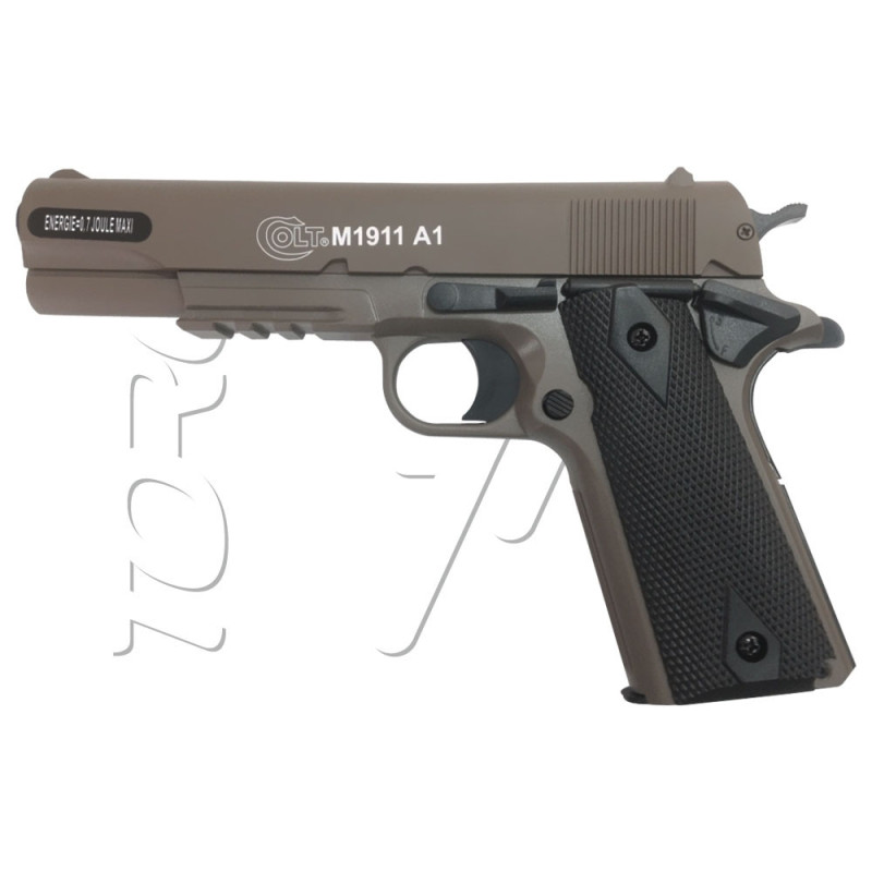 Pistolet COLT 1911 A1 DARK EARTH 12BBS SPRING CULASSE METAL