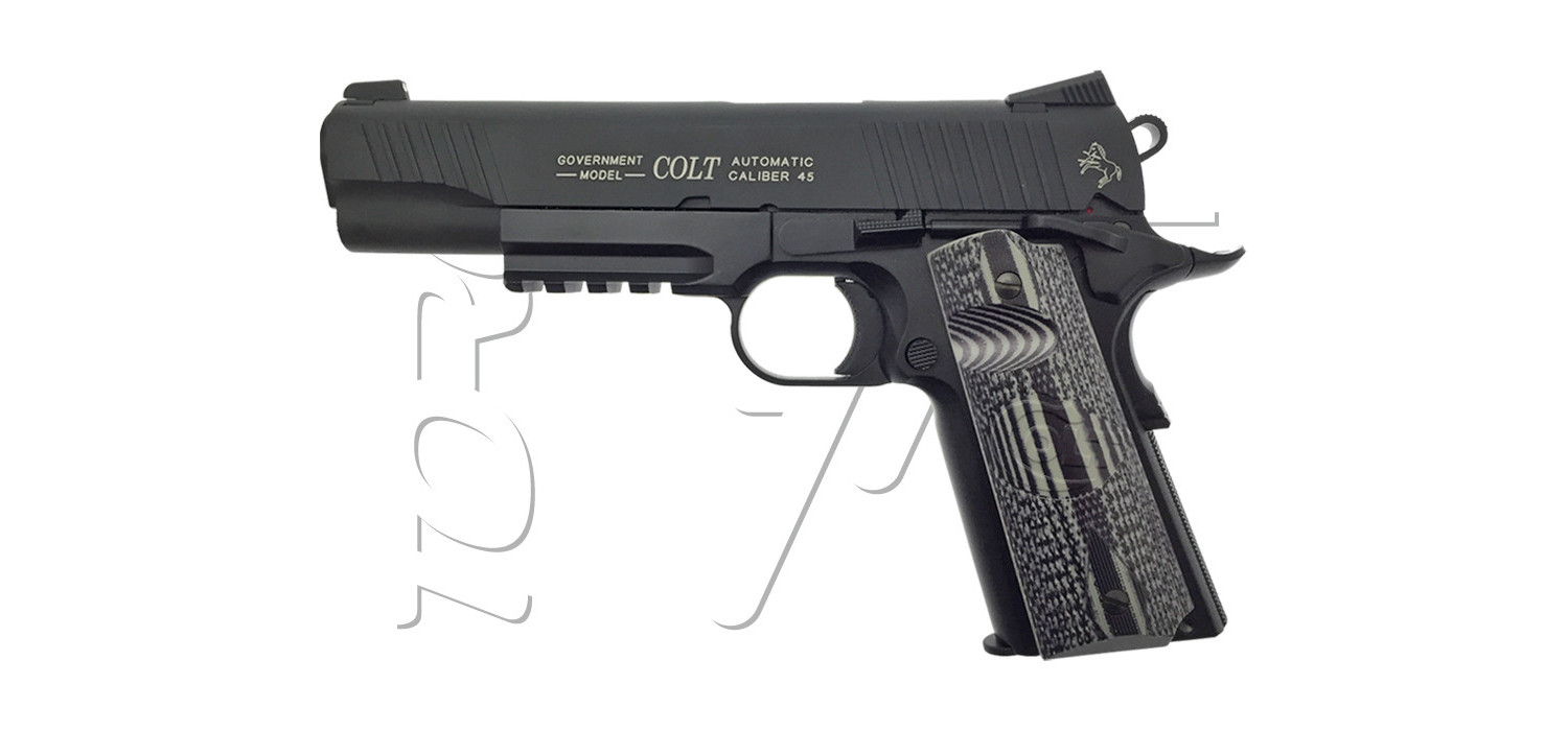 Pistolet COLT 1911 COMBAT UNIT BLOWBLACK FULL METAL CO2 BLACK CYBERGUN