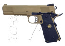 Pistolet COLT 1911 RAILED MEU GRIP BLOWBACK GAZ WE TAN