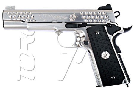 Pistolet 1911 KAC NIGHTHAWK BLOWBACK GAZ WE SILVER CYBERGUN