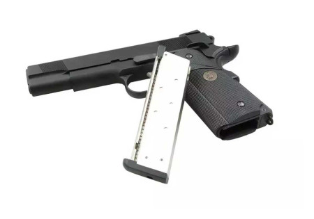 Pistolet COLT 1911 STYLE MEU BLOWBACK GAZ WE BLACK