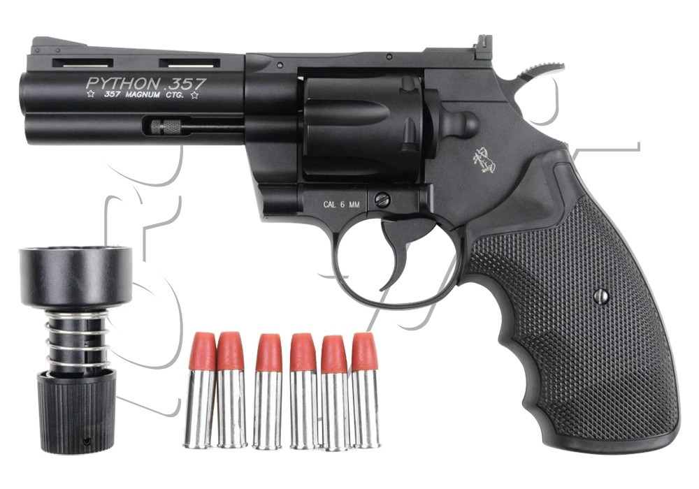 Revolver COLT PYTHON 357 NOIR 4" CO2 METAL DOUILLES ABS 1.9 JOULES