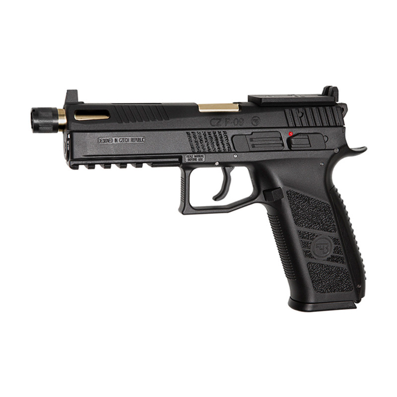 Pistolet CZ P09 CO2 OPTIC READY BLOWBACK BLACK GOLD ASG