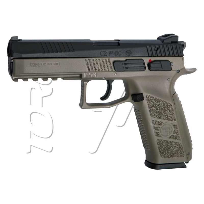 Pistolet CZ P09 BLOWBACK BLACK TAN ASG GAZ AVEC MALLETTE