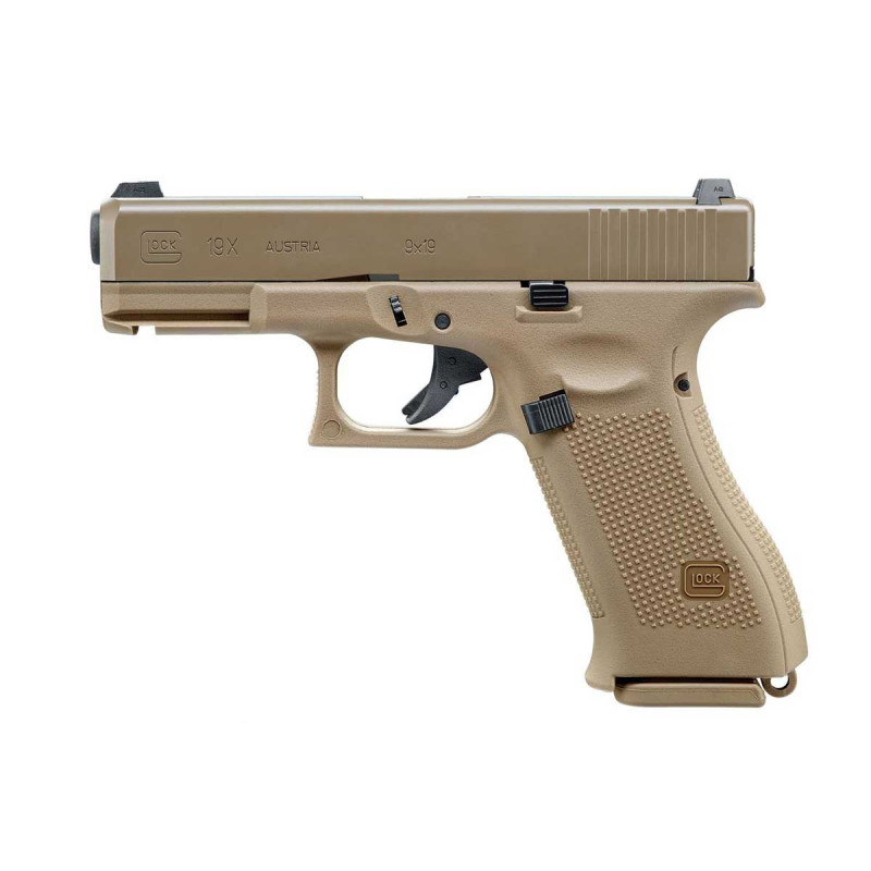 Pistolet 6mm GLOCK 19X GAZ BLOWBACK 22 BBs 1J TAN UMAREX