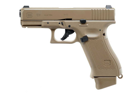 Pistolet 6mm GLOCK 19X CO2 BLOWBACK 14 BBs 1.6J COYOTE TAN UMAREX