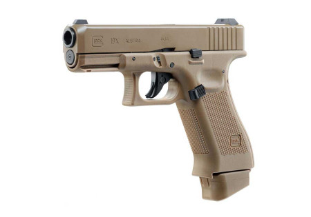 Pistolet 6mm GLOCK 19X CO2 BLOWBACK 14 BBs 1.6J COYOTE TAN UMAREX