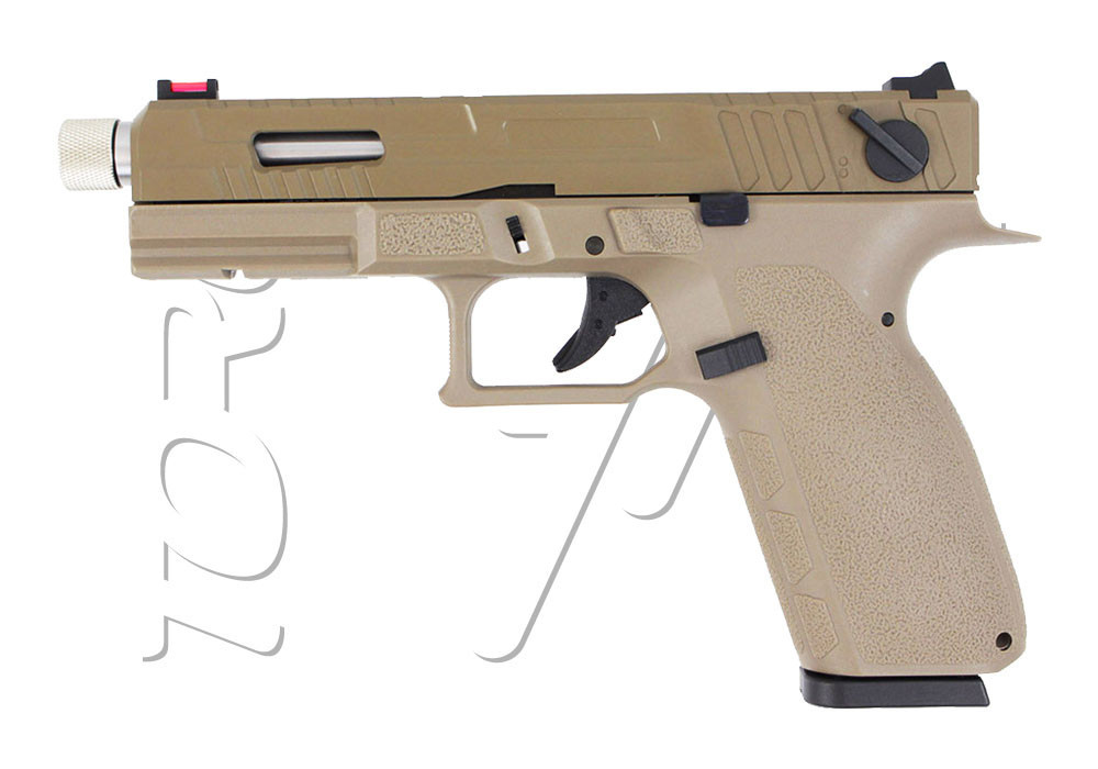 Pistolet KP13F TYPE GLOCK METAL SLIDE CANON FILETE FULL AUTO CO2 TAN KJW