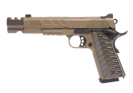 Pistolet KP16 1911 COMPENSATOR FULL METAL C02 TAN KJW